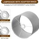 PATIKIL Drum Lamp Shades for Table Lamps 12"x12"x8" Linen Lampshade Set of 2 Easy Assembly Lamp Shade with E27 to E26/E14 Adapters for Floor Lamps Bedside Lamps, White (1.65" Spider)