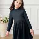 Vieille Toddler Baby Girls Fall Clothes Soft Knit Turtleneck Sweater Dress Long Sleeve Winter Outfits 2-6 Years