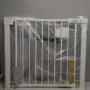 Babelio Baby Gate for Doorways and Stairs, 36-41" Pet Gate with Wide Walk Thru Door and Lock Indicator, No Drill Pressure Mounted Safety Gate with Double Lock and Self-Closing, White
