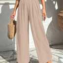 Acelitt Womens Casual Lightweight Palazzo Pants, S-XXL (Beige, S)