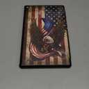YHB Case for Amazon Fire HD 10 Tablet (7th and 9th Generation, 2017 and 2019 Release), Premium PU Leather Folding Stand Shell TPU Protective Cover, Bald Eagle American Flag