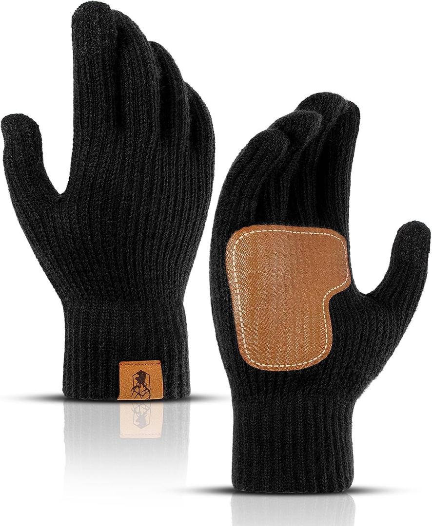 Honnesserry Cable Knit Winter Gloves for Women Elastic Cuff Thermal Touchscreen Gloves for Cold Weather