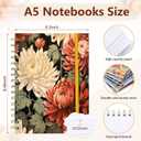 Resurhang 6 Pack Spiral Notebook A5 Hardcover Lined Journal for Women with 2 Pockets Vintage Floral Spiral Journal College Ruled Notebooks 160 Pages & 80 Sheets for Work School Office(Vintage Floral)