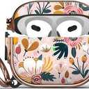 Maxjoy for AirPods Pro 3rd Generation Case with Lock, Flower AirPods Pro 3 Case Lock Protective Hard Cute AirPod Pro 3 Cover for Women Men with Keychain for Airpod Pro 3rd Gen Cover 2025, Floral