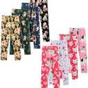 Chicduo 8 Pack Girls Printed Leggings Yoga Pants for Kids Full Length Stretchy Cute Leggings in 9-10 Years