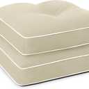 Favoyard Patio Chair Cushions 19 x19 Inch Water Resistant & 3-Year Color Fastness Outdoor Chairs Cushion for Seat Dining Rocking Wicker Chair Cushion With Tie Straps Tufted Square Pads, Beige, 2 Pack