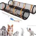 Cat Play Tunnel-2 Packs for Indoor and Outdoor, Cat Play House, Cat Enclosures Easy to Connect with Two Zipper Doors,Product Size 67'' x 18'',2pcs /Set,Orange.