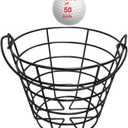 Metal Range Golf Ball Baskets with Handle, Golf Ball Storage Bucket, Holds 50 Golf Balls (Golf Balls Not Included).