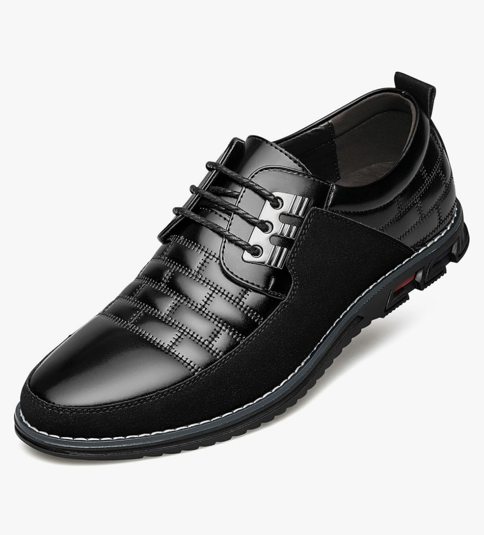 Men's Premium Leather Dress Shoes Comfort Business Casual Oxford Shoes Fashion Dress Sneakers Soft Loafers Derby Shoe for Office Working Walking Driving 45