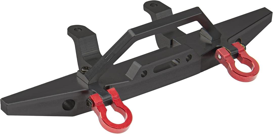 Metal Front Bumper with Shackles Spare Parts Compatible with MN D90 D91 D96 MN99 MN99S Defender 1/12 RC Car (Black)