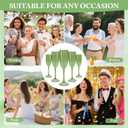 Plastic Champagne Flutes Set of 24, Green Pure Acrylic Glasses Goblets Cups Shatterproof Reusable, for Wedding Christmas Party Mimosa Bar Anniversary Event Drinks