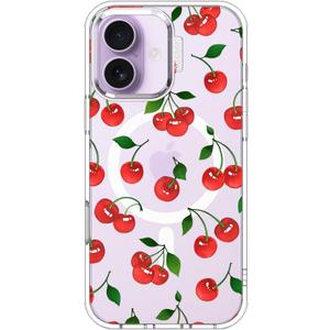MOSNOVO for iPhone 17 Case | Compatible with Magsafe | Military Grade 6.6ft Drop Tested | Camera Control | Clear with Cute Cherry Design