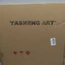 YaSheng Art- 3D Thick Texture White Canvas Wall Art Hand-Painted Minimalism Abstract Artwork Oil Painting Home Decorations Modern bedroom Wall Art Ready to Hang 24x24inch
