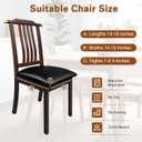 Leather Seat Covers for Dining Chairs Waterproof Chair Seat Covers Set of 4 Oilproof & Wipeable Kitchen Chair Seat Covers Protector with Buckle Strap (Black, 4 Pcs)