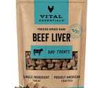 Vital Essentials Freeze Dried Dog Treats | Beef Liver, Single Ingredient | Premium Quality | Grain Free Training Treats for Dogs, 2.1 oz Bag