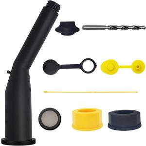 Gas Can Spout Replacement Universal Kit Leakproof Angle Nozzles Gasket Filter Screen Vent Cap Drill Bit for Old Style Gas Can Compatible with Midwest Blitz Gott Rubbermaind Essence Scepter (1 pack)