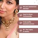 TARINIKA Brass Indian Choker Necklace Set - Gold Plated Cubic Zirconia Indian Jewelry Sets for Women Dangle, Drop, Jhumka Earrings Traditional Desi Necklace Pearls Gift for her