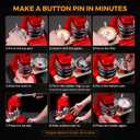 BEAMNOVA 100 Sets of Metal Button Supplies Blank 37mm / 1.46 in (Approx. 1-1/2 inch) for Button Maker Machine, Slick Metallic Back, Badge Making Parts Round DIY Pin Maker