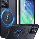 CASEKOO Patented 360 Spin Magnetic Stand for iPhone 16 Pro Case [Military Drop Protection] [Non-Slip Edge] [Compatible with MagSafe] Matte Shockproof Slim for 16 Pro Case 6.3'', Black