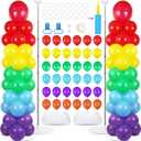 2 Sets Rainbow Balloon Column Stand Kit with 100 Graduation Adjustable Balloons Tower Stand with Bases for Floor Assorted Colors Column for Spring Mother's Day Birthday Wedding Party Decor