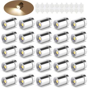 TAYSING 20 Pack Small Spotlight Battery Operated LED Lights Cordless Miniature Spot Light for Artwork, Paintings, Jewelry, Display Cases, handicrafts, Models, Toys, Puzzles(Warm White)