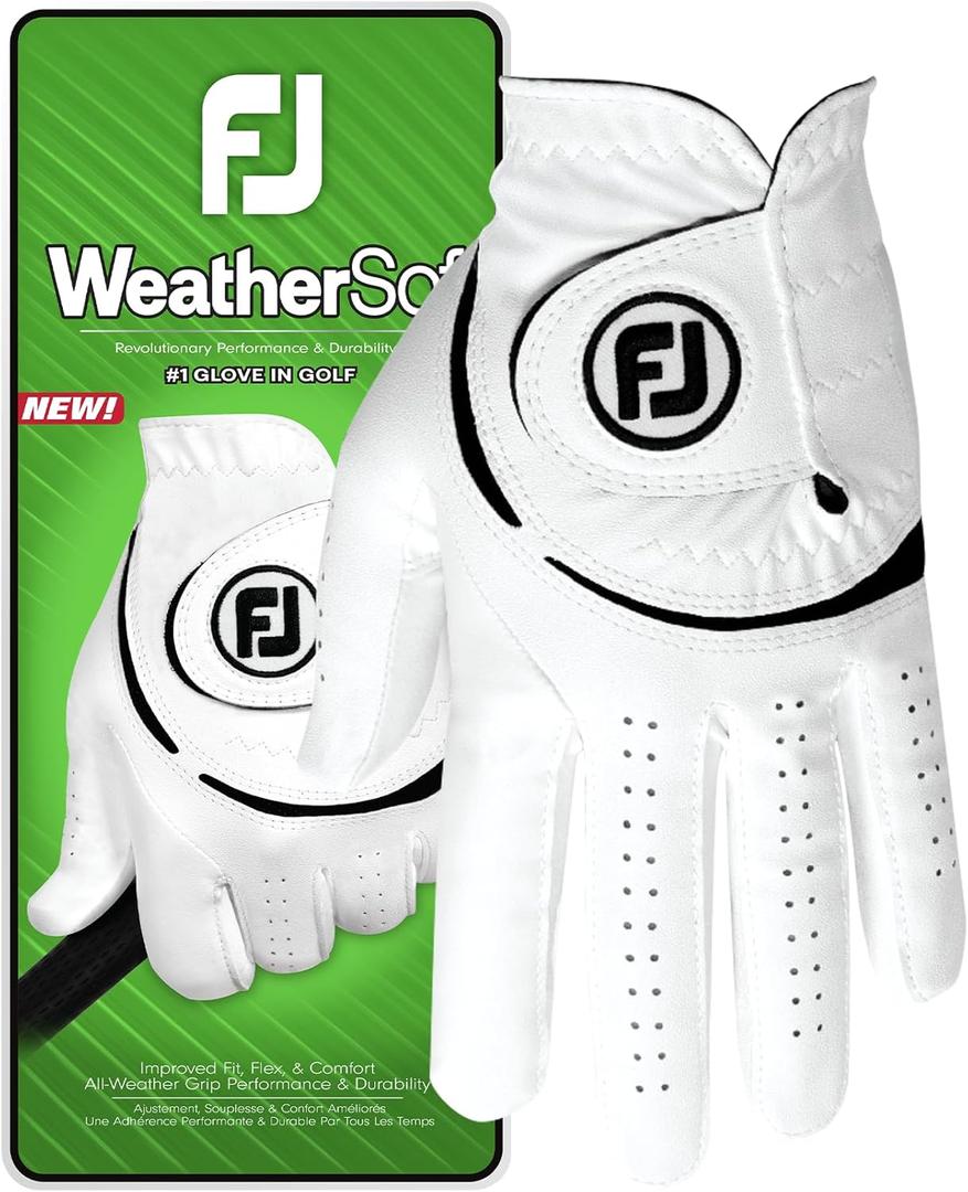 FootJoy Men's WeatherSof Golf Glove (Medium-Large, White)