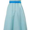 Sinastar Womens Blue Dress Costume Girls Cosplay Summer Dress Blue Bow Tie Hairwear Belt Adults Halloween Outfits (Small)