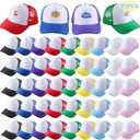 72 Pack Sublimation Trucker Hats, Adjustable Mesh DIY Baseball Caps, Multicolored Heat Transfer Bulk for Men & Women, One Size