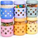 Gemice 6-Pack 16 oz Overnight Oats Containers with Lids and Silicone Sleeves, Glass Mason Jars with Airtight Lid, Dishwasher Safe, Wide Mouth Chia Seed Pudding Meal Prep Jar for Yogurt Berries Snack (Pastel Cream)