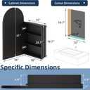 Medicine Cabinets for Bathroom, Black Arched Medicine Cabinet Recessed or Surface Wall-Mounted,Modern Bathroom Vanity Mirror with Storage, Mirrored Cabinet with Adjustable Shelves,16x31 Inch