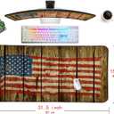 Mouse Pad 31.5 X 15.7 in, Extended Large Mat with Stitched Edges, Non-Slip Rubber Base, Home Office Desk Decor Accessories for Computer Laptop Work Gaming (Retro Wood Old USA Flag)