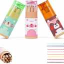 Mini Colored Pencils Set of 36 (3 Tubes x 12 Colors) - Portable Art Kit with Built-in Sharpener for Adults, Teens & Artists | Compact Design for School, Travel, Sketching & Drawing