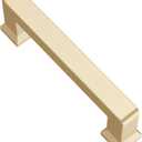 Alzassbg 10 Pack Brushed Gold Cabinet Pulls, 3-1/4 Inch(82.5mm) Hole Centers Modern Cabinet Handles Kitchen Pulls for Cabinets and Drawer AL3043BG