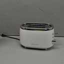 MELLERHOME Retro Toaster 2 Slice, 7 Browning Levels, 3 Functions (Reheat, Defrost, Cancel), Stainless Steel Features, Removable Crumb Tray, Under Base Cord Storage, White Toaster Kitchen Appliances
