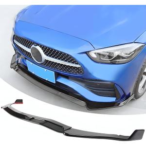 Front Bumper Lip Splitter Spoiler Compatible with Mercedes C-Class C300/ C43/ W206 2022-2025 (AMG Line Model Only), Gloss Black 3pcs Air Chin Body Kit Exterior Accessories