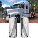 Grandroad Auto Chrome Door Mirror Covers Pair Set Fit for 1996-2004 Freightliner Century Columbia Trucks, Left Driver and Right Passenger Side