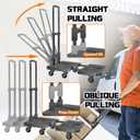 Convertible Hand Truck 550lbs Folding Dolly Cart, 6 Wheel Platform Cart