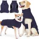 Dog Winter Coat with Harness, Reflective Windproof&Waterproof Fleece Jacket for Cold Weather, Dog Pullover Jumpsuit Snowsuit for Small Medium Large Dogs, Navy XL