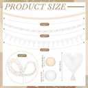 3 Pcs 4 Pcs Neutral Valentines Day Decor, Wood Bead Garland Felt Heart Garland, Farmhouse Wooden Rustic Banner Rustic Hanging Decor for Valentine Celebration Shelf Fireplace Wall, 6.6 ft (Fresh)