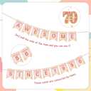70th Birthday Decorations Women Balloons - 14 Pcs Rose Gold Awesome Since 1956 Banner Number Foil Balloon Hanging Swirls Vintage Poster For 70 Year Old Party Supplies