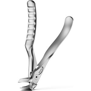 BEZOX Toenail Clippers for Seniors  Upgraded Long Handled Curved Head Toe Nails Clipper for Thick Nails for Elderly, Ergonomic Fingernail Scissors Cutters - Silver (Extra Large)