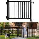 Deck Gate with Wheels, 32" x 48" Auto-Closing Outdoor Railing & Fence Gate