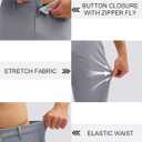 MAGCOMSEN Men's Golf Pants Classic Fit - 30"/32"/34" Stretch Water Resistant Quick Dry Flat Front Dress Pants with 5 Pockets (38W x 32L, Light Grey)