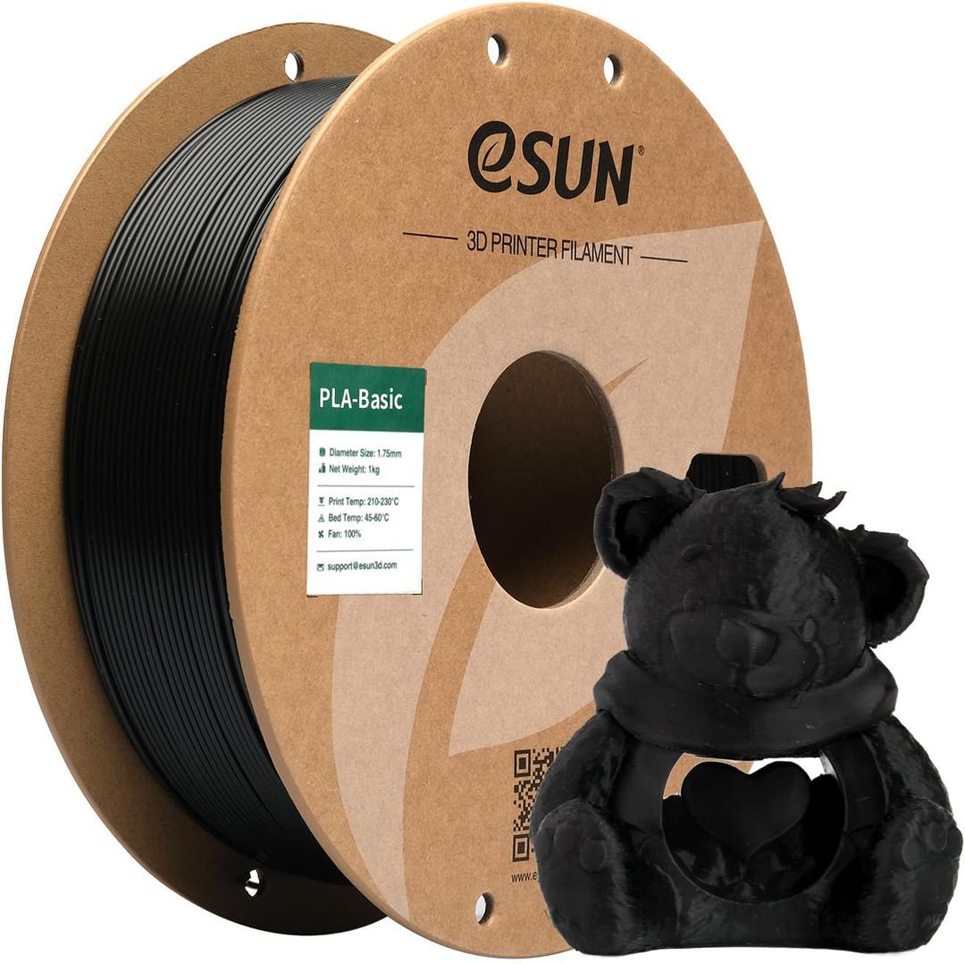 eSUN PLA Basic Filament 1.75mm, 1KG Spool (2.2 LBS) High Speed Printing 3D Printer PLA Filament,Designed for Fast Printing, Black