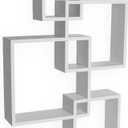Danya B BR1023WH Decorative Wall Mount Floating Intersecting Cube Accent Wall Shelf - White, 17.75 X 4 X 25.5 Inches