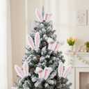 Kathfly 24pcs Easter Bunny Ear Tree Decorations, 11.8 x 2 inch Artificial Rabbit Ear Picks for Easter Tree Ornaments, Centerpiece Decorations for Home, Table, Wreaths, DIY Craft Supplies