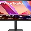 LG 34" WQHD (3440x1440) 120Hz HDR 10 Curved Ultrawide Monitor 34U62TB-B.AUS Height, Swivel, Tilt -DP Cable Included