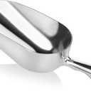 New Star Foodservice 34509 One-Piece Cast Aluminum Round Bottom Bar Ice Flour Utility Scoop, 5-Ounce, Silver (Hand Wash Only)