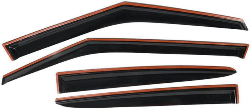 4pcs Sun Rain Guard Window Visors Front Rear Left Driver Right Passenger Upper Side Tape on External Window Style Acrylic Smoke Tinted for Hyundai for Veloster 2012-2017 FZ-WD-HYVEL11