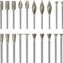 Stone Carving Set Diamond Burr Bits Compatible with Dremel, Rotary Tools Accessories Polishing Kits with 1/8 inch Shank for Carving, Engraving, Grinding, Stone, Rocks, Ceramics, Jewelry, Glass